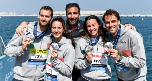 domenico-acerenza-giulia-gabbrielleschi-fabrizio-antonelli-arianna-bridi-gregorio-paltrinieri-staffetta-italia-mondiali-nuoto-doha